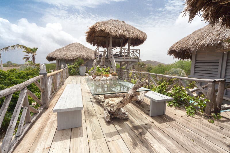 Een prachtig Palapa-huis - buitenkant royalty-vrije stock fotografie