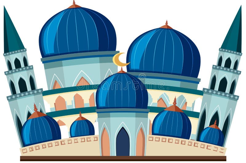 Een mooie blauwe moskee op witte achtergrond royalty-vrije illustratie Een mooie blauwe moskee op witte achtergrond royalty-vrije illustratie