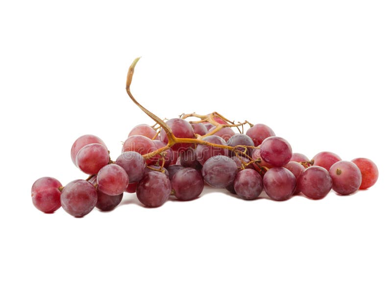 Een mooie druif van rode druiven Close-up Op wit royalty-vrije stock foto