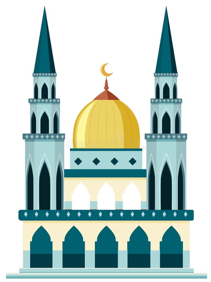 Een mooie moskee op witte achtergrond stock illustratie Een mooie moskee op witte achtergrond stock illustratie