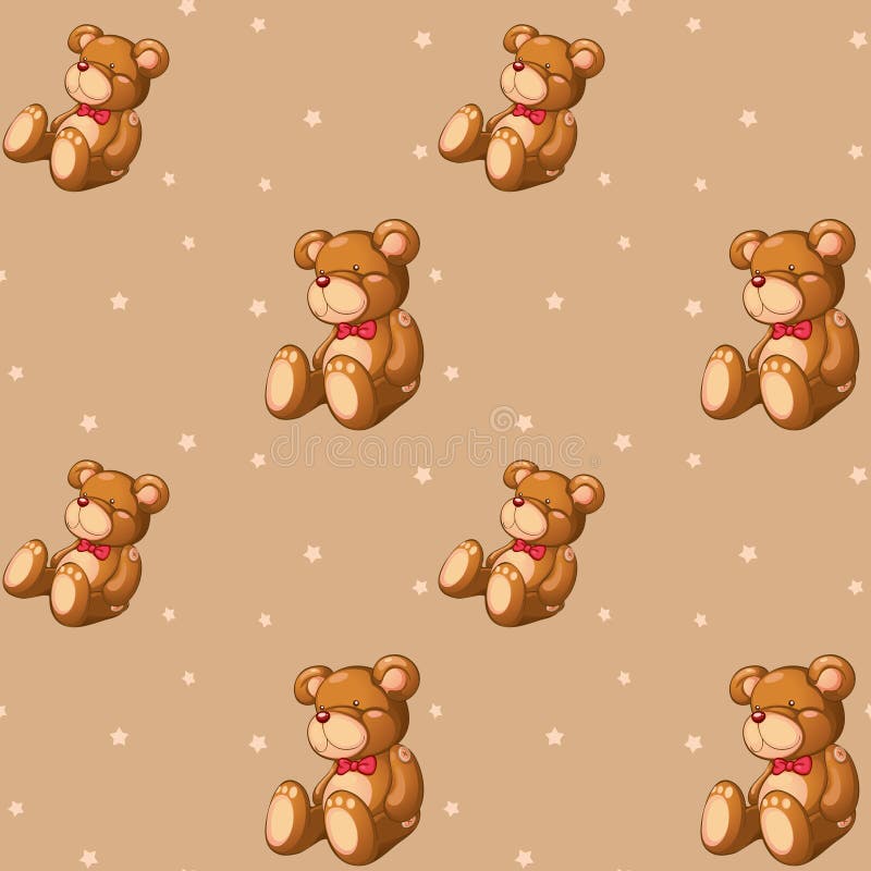Een naadloos ontwerp met teddyberen royalty-vrije illustratie Een naadloos ontwerp met teddyberen royalty-vrije illustratie