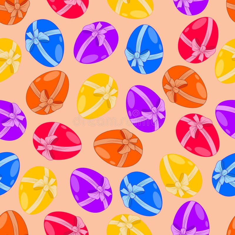 Een naadloos patroon, paaseieren met een boog stock illustratie Een naadloos patroon, paaseieren met een boog stock illustratie