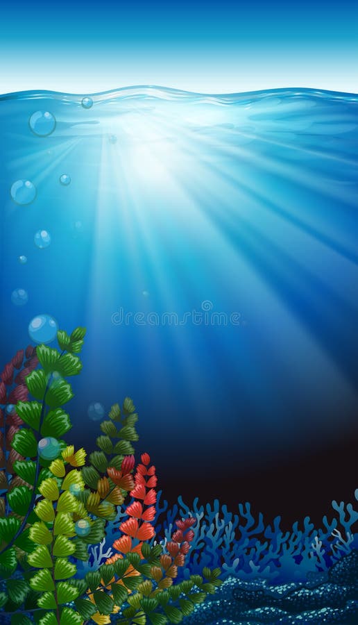 Een onderwaterlandschap stock illustratie Een onderwaterlandschap stock illustratie