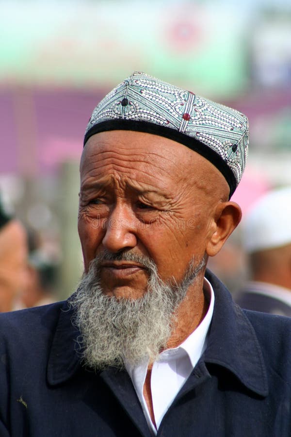 Een oude mens Uighur stock foto Een oude mens Uighur stock foto