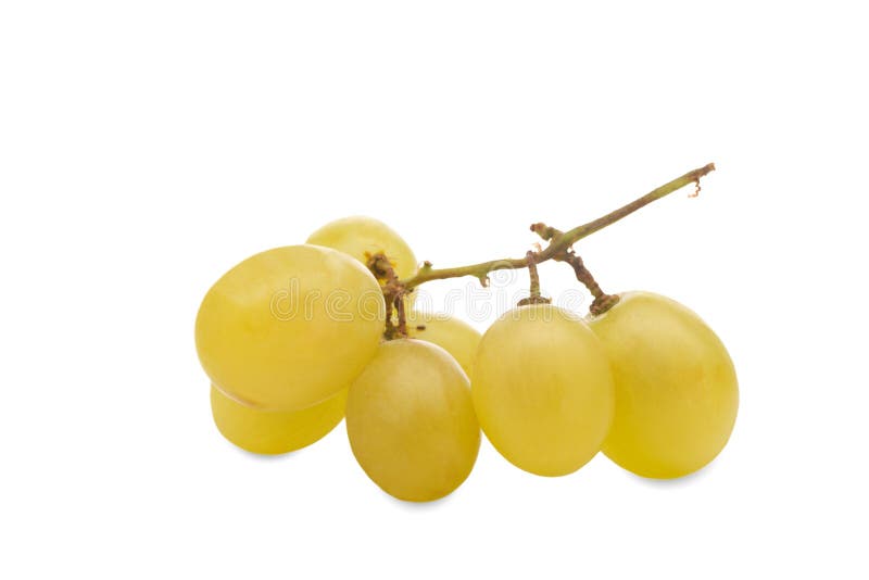 Een paar bessen van de groene druiven Close-up Geïsoleerde royalty-vrije stock foto's