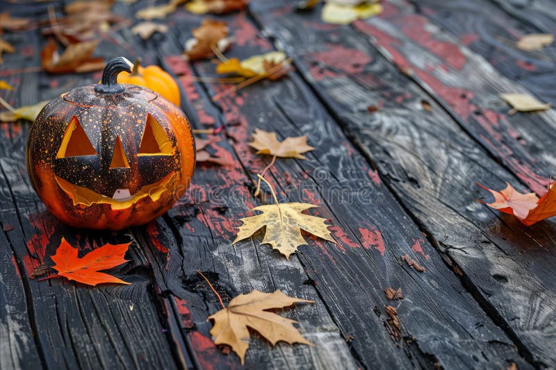 A pumpkin carved out of a wooden board. AI generated. A pumpkin carved out of a wooden board. AI generated