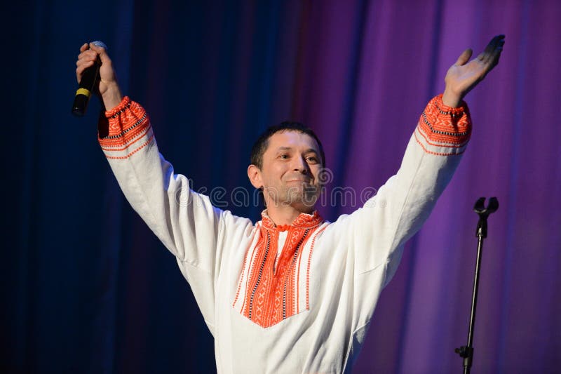Een populaire Witrussische musicus, een producent, een componist, songwriter en songwriter Vitaly Kochetkov stock afbeelding Een populaire Witrussische musicus, een producent, een componist, songwriter en songwriter Vitaly Kochetkov stock afbeelding