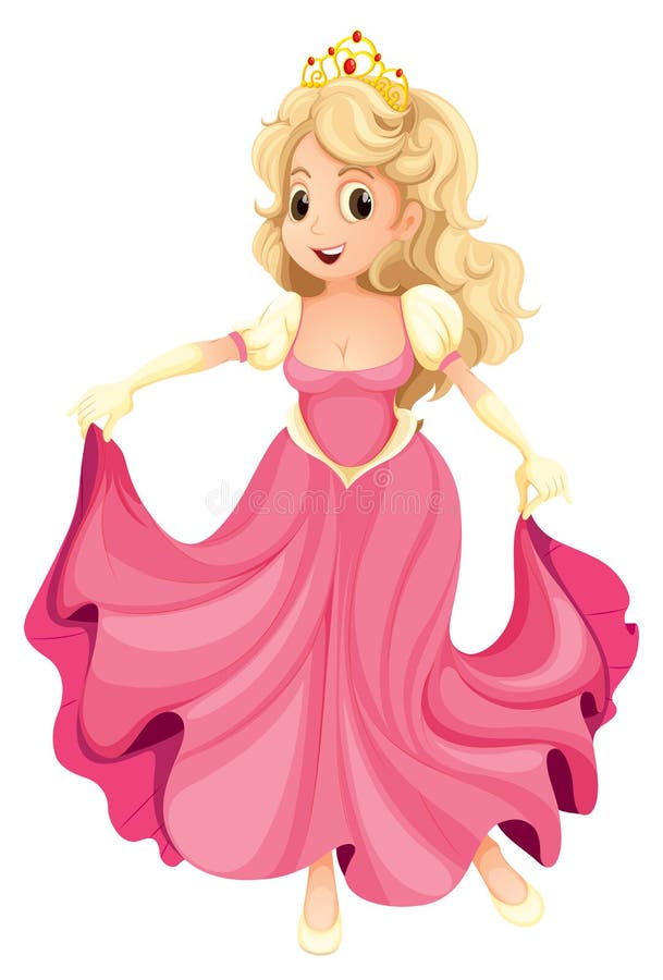 Een Prinses Met Een Roze Toga Illustratie - Illustration of ontwerp, één:
