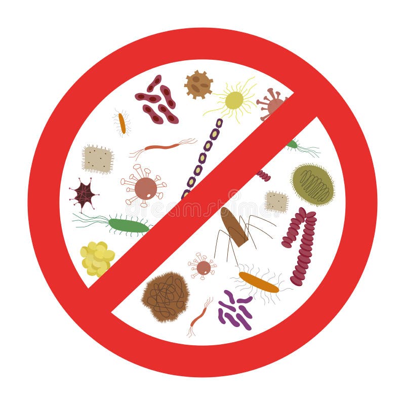 Een reeks pictogrammen voor virale bacteriën. tekenfilm. micro-organismen van de bacillus. stoppelkiemen. vector