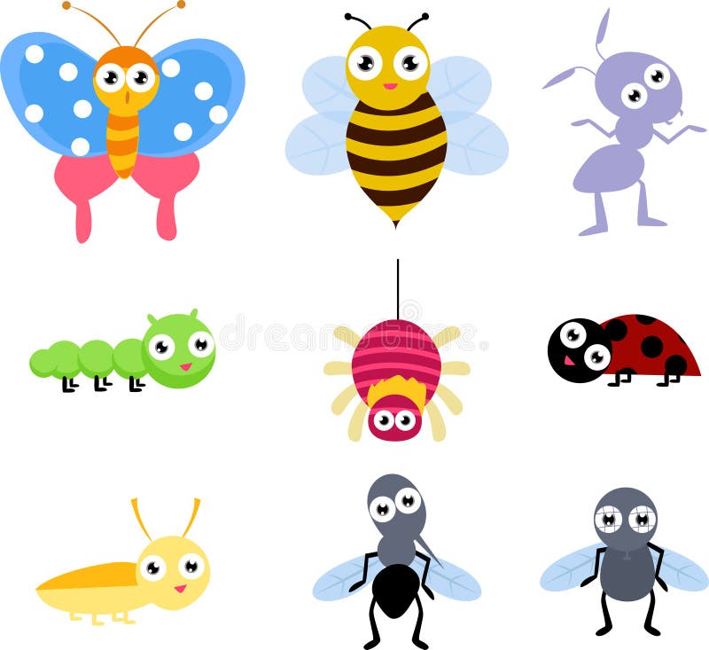 A set of 9 common insect icon,illustration art. A set of 9 common insect icon,illustration art