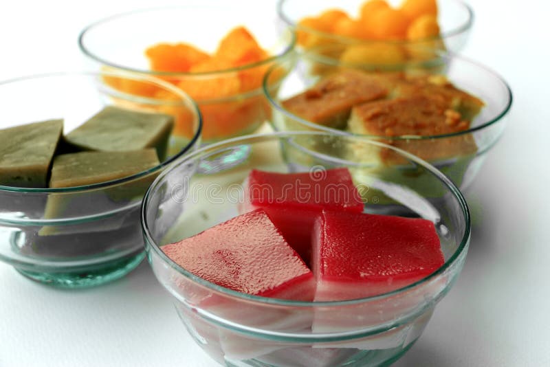 Een reeks van Thais traditioneel dessert stock fotografie Een reeks van Thais traditioneel dessert stock fotografie