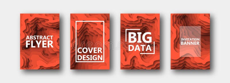 Een reeks van vier opties voor banners, vliegers, brochures, kaarten, affiches voor uw ontwerp, in oranje tonen stock illustratie Een reeks van vier opties voor banners, vliegers, brochures, kaarten, affiches voor uw ontwerp, in oranje tonen stock illustratie