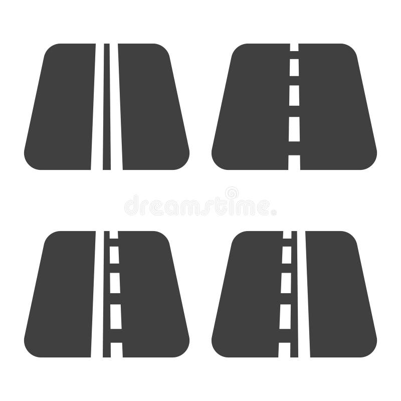 Een reeks van vier wegpictogrammen met stegennoteringen Vector op witte achtergrond royalty-vrije illustratie Een reeks van vier wegpictogrammen met stegennoteringen Vector op witte achtergrond royalty-vrije illustratie