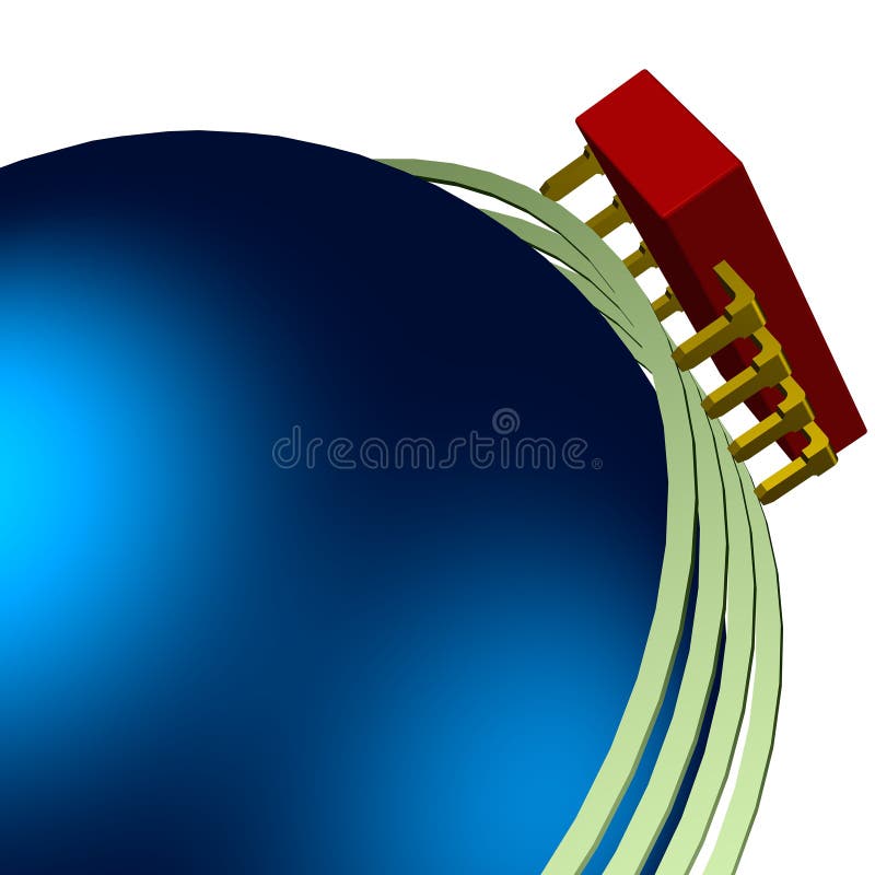 Een rode spaander op een blauwe wereld stock illustratie Een rode spaander op een blauwe wereld stock illustratie