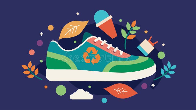 A zerowaste focused sneaker club encourages its members to find creative ways to repurpose old sneakers into new unique designs promoting sustainable. Vector illustration AI generated. A zerowaste focused sneaker club encourages its members to find creative ways to repurpose old sneakers into new unique designs promoting sustainable. Vector illustration AI generated