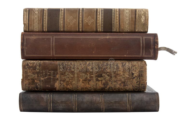 Een stapel oude antieke boeken
