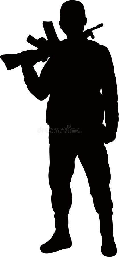 Een vector van het het lichaamssilhouet van de militairmens royalty-vrije illustratie Een vector van het het lichaamssilhouet van de militairmens royalty-vrije illustratie