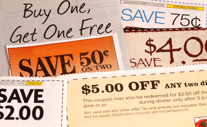 Een verscheidenheid van coupons royalty-vrije stock foto Een verscheidenheid van coupons royalty-vrije stock foto