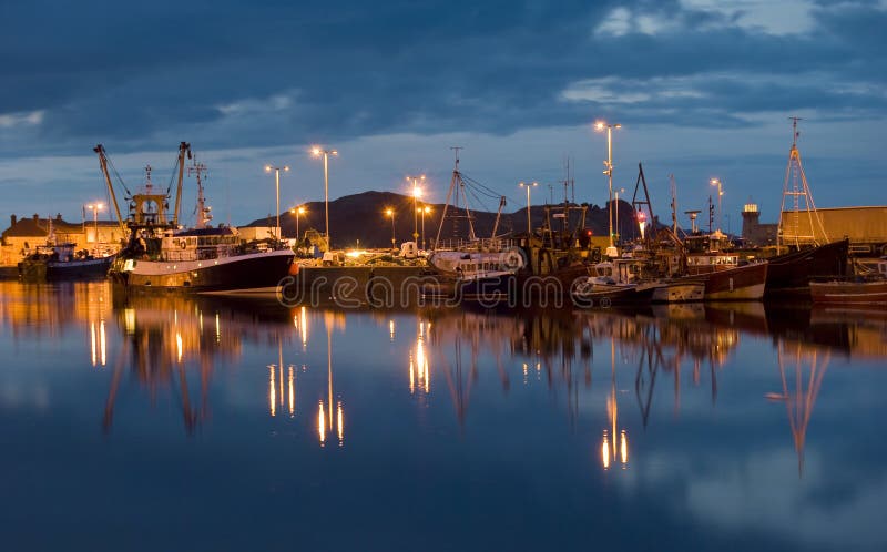 Een vissershaven stock afbeeldingen Een vissershaven stock afbeeldingen