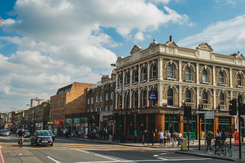 Een Vreedzame Straatscène in Camden, Londen stock fotografie Een Vreedzame Straatscène in Camden, Londen stock fotografie