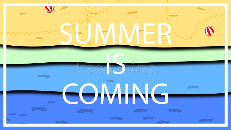 Een weinig futuristisch afficheontwerp voor de het naderbij komen zomer en het strandseizoen, vakantieseizoen en pret, vermaak en stock illustratie Een weinig futuristisch afficheontwerp voor de het naderbij komen zomer en het strandseizoen, vakantieseizoen en pret, vermaak en stock illustratie