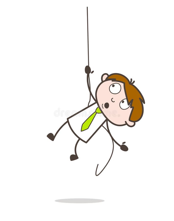 Een Zakenman Falling Down While die Kabel Vectorillustratie beklimmen vector illustratie Een Zakenman Falling Down While die Kabel Vectorillustratie beklimmen vector illustratie