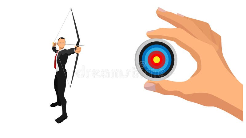 Een zakenman richt een doel stock illustratie Een zakenman richt een doel stock illustratie