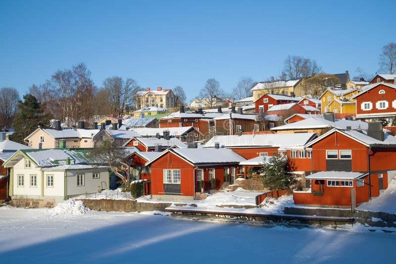 Een zonnige Februari-dag in Porvoo finland