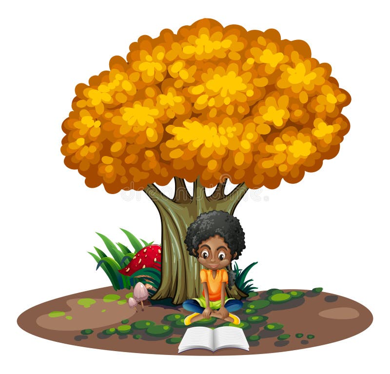 Een zwartelezing onder de boom vector illustratie Een zwartelezing onder de boom vector illustratie