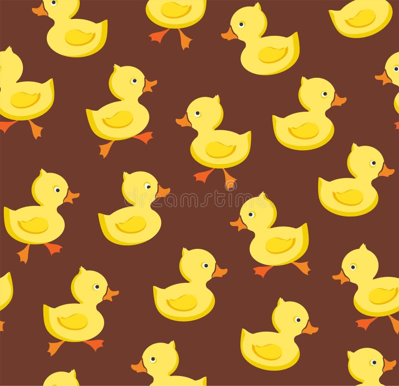 Eendjes, naadloos patroon, bruine kleur, vector royalty-vrije illustratie Eendjes, naadloos patroon, bruine kleur, vector royalty-vrije illustratie