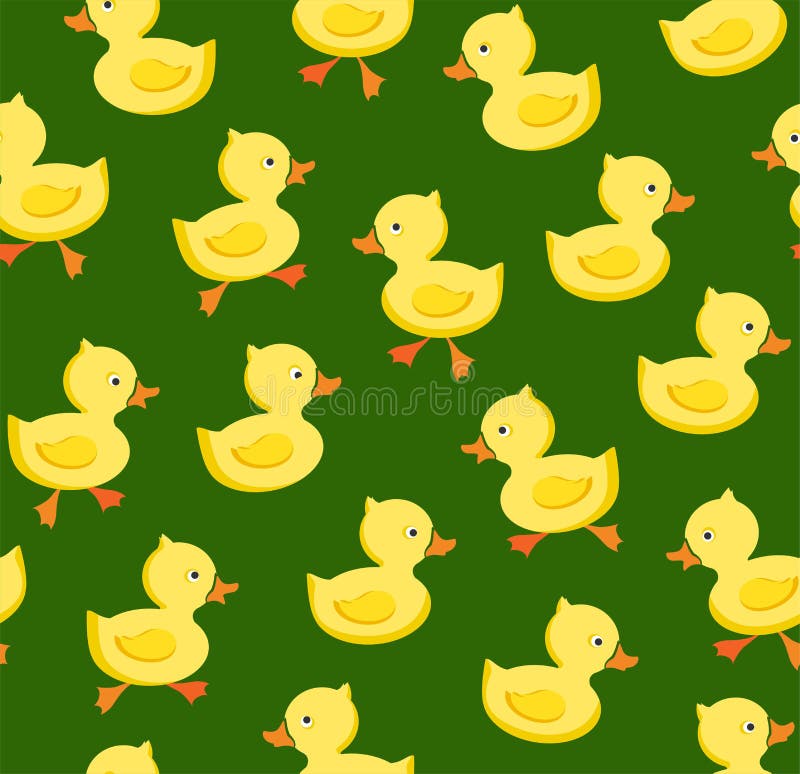 Eendjes, naadloos patroon, groene kleur, vector stock illustratie Eendjes, naadloos patroon, groene kleur, vector stock illustratie