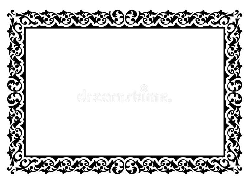 Vector simple calligraph ornamental decorative frame pattern. Vector simple calligraph ornamental decorative frame pattern