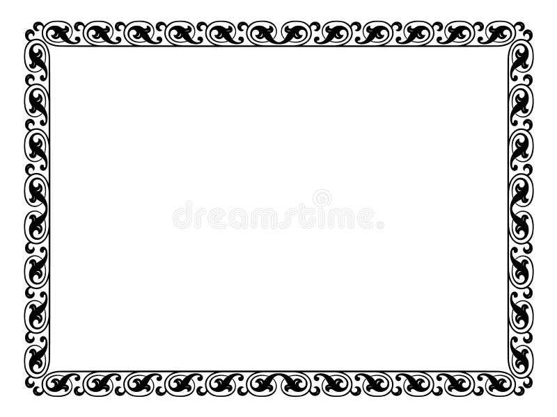 Vector simple calligraph ornamental decorative frame pattern. Vector simple calligraph ornamental decorative frame pattern