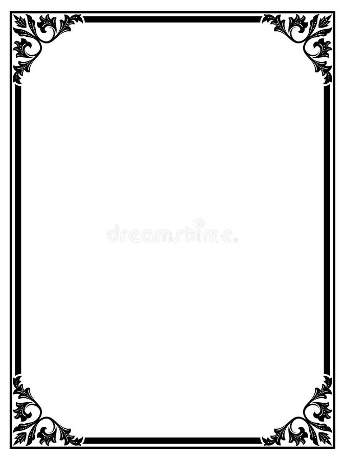 Vector simple black calligraph ornamental decorative frame pattern. Vector simple black calligraph ornamental decorative frame pattern