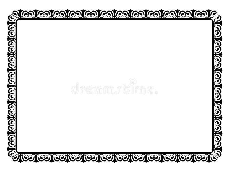 Vector simple black calligraph ornamental decorative frame pattern. Vector simple black calligraph ornamental decorative frame pattern