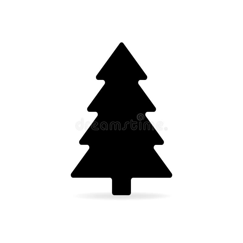 Eenvoudig zwart vlak Kerstboom vectordiepictogram met shado wordt geïsoleerd vector illustratie Eenvoudig zwart vlak Kerstboom vectordiepictogram met shado wordt geïsoleerd vector illustratie