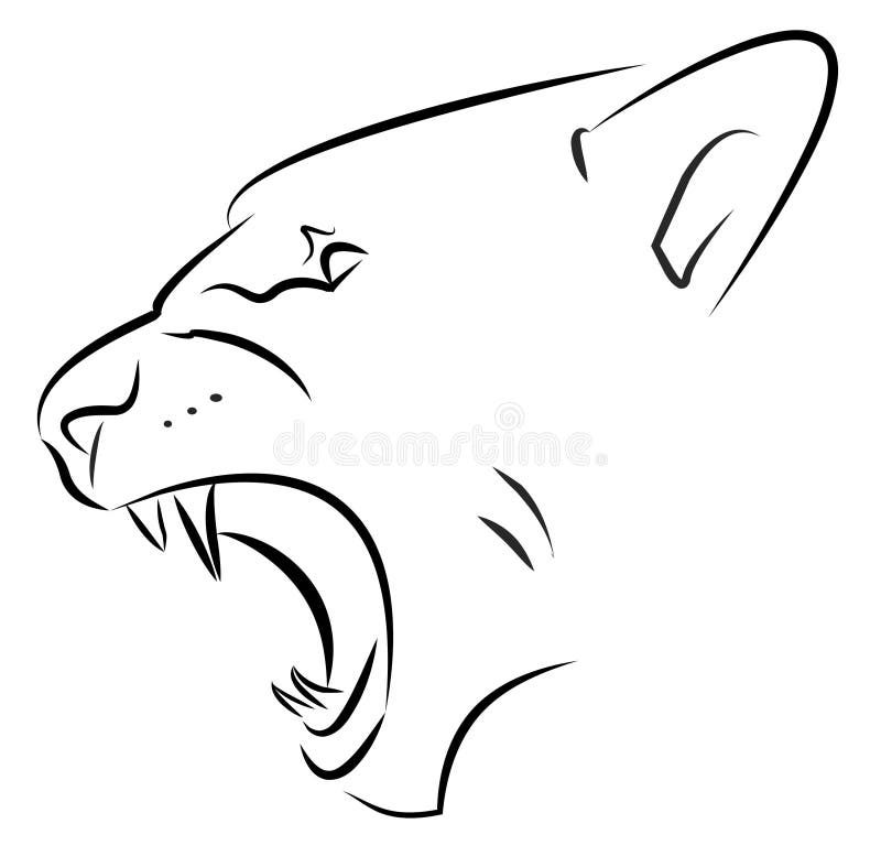 Eenvoudige Dynamische Leeuwinlijn Logo Illustration vector illustratie Eenvoudige Dynamische Leeuwinlijn Logo Illustration vector illustratie