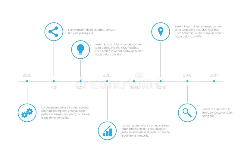 Eenvoudige Infographic-Chronologie - Hemelblauw stock illustratie Eenvoudige Infographic-Chronologie - Hemelblauw stock illustratie