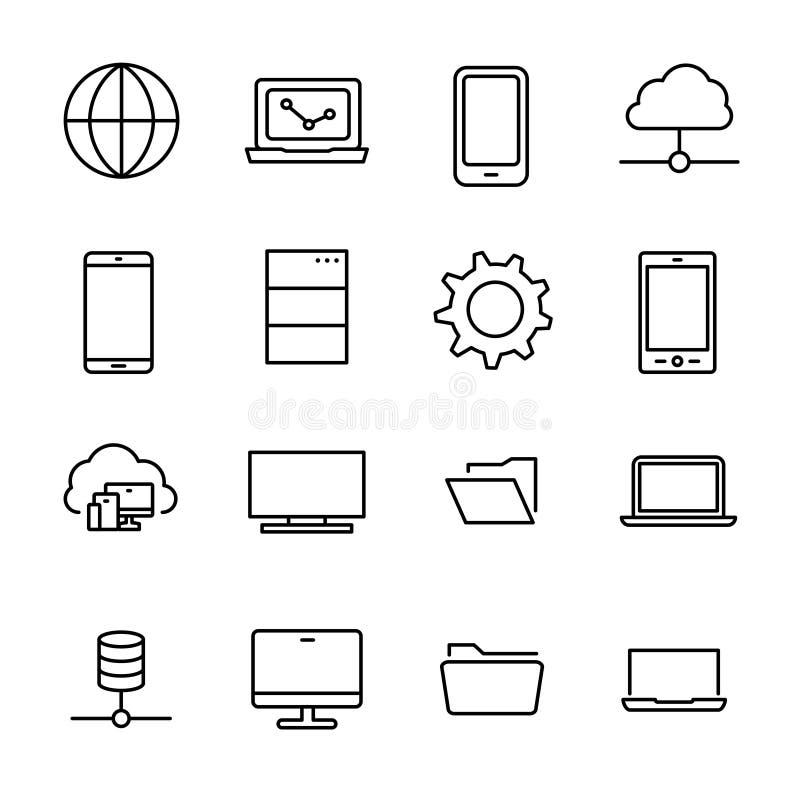 Eenvoudige inzameling van informatietechnologie lijnpictogrammen In verband met IT royalty-vrije illustratie Eenvoudige inzameling van informatietechnologie lijnpictogrammen In verband met IT royalty-vrije illustratie