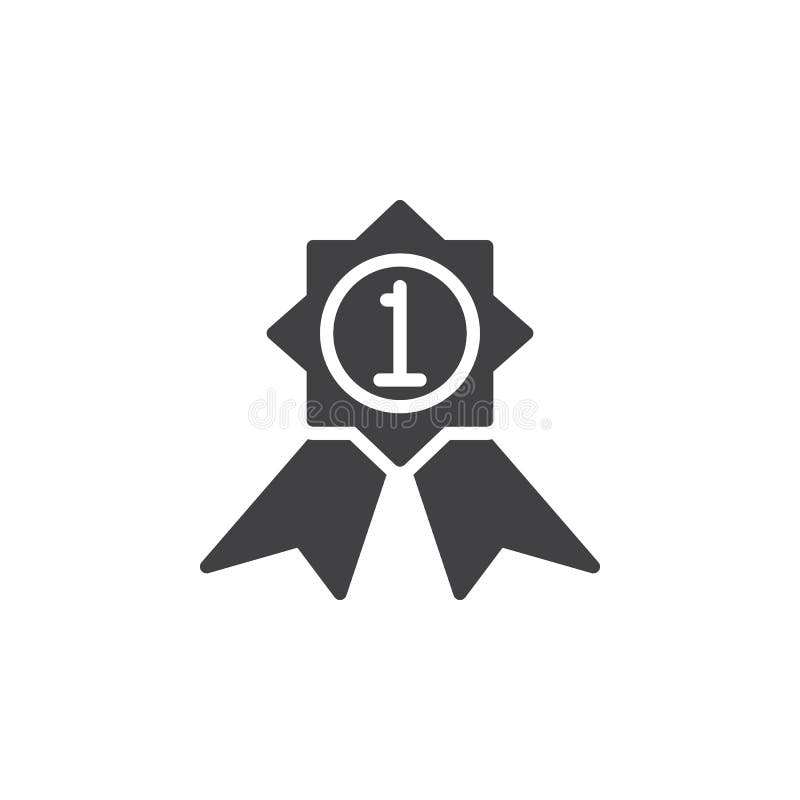 Eerste het pictogram vector, gevuld vlak teken van de plaatsmedaille vector illustratie Eerste het pictogram vector, gevuld vlak teken van de plaatsmedaille vector illustratie