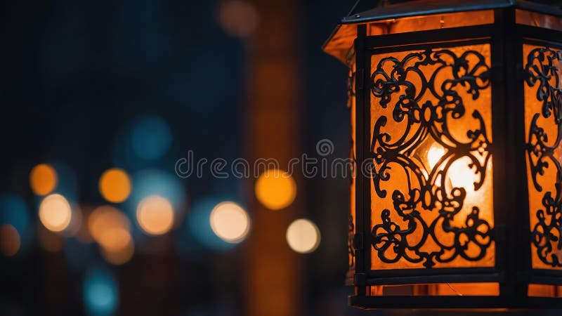 Eestetisk dekorativ orange gata lantern på ai genererad vektor illustrationer