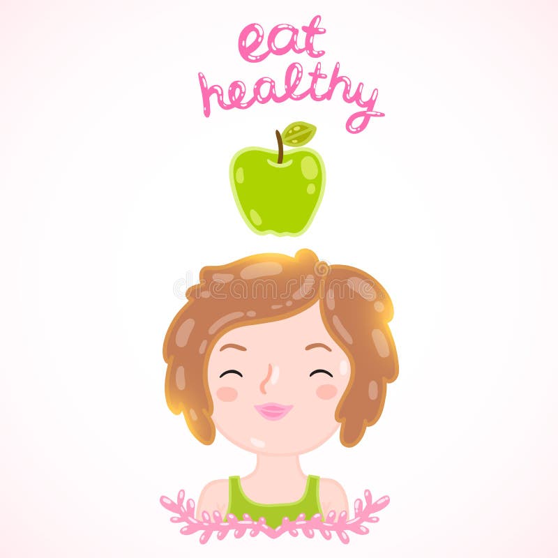 Eet gezonde Dieet vectorillustratie royalty-vrije illustratie Eet gezonde Dieet vectorillustratie royalty-vrije illustratie