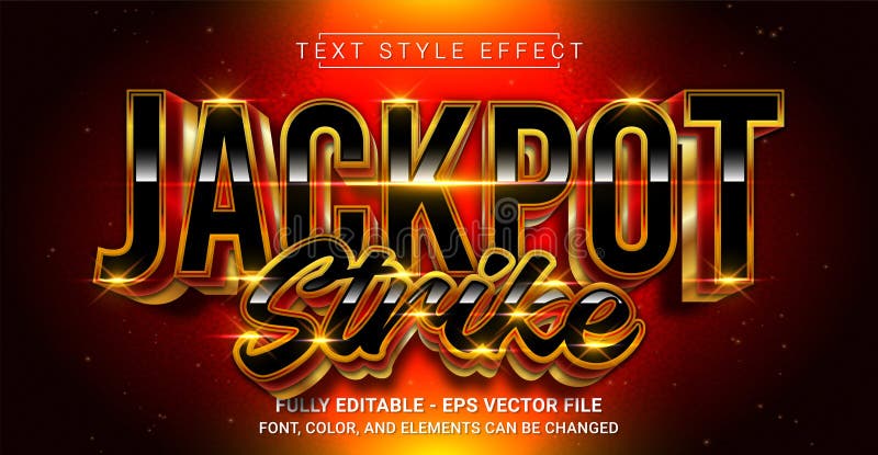 Efect stil de lovire text jackpot. șablon text grafic editabil vector illustration