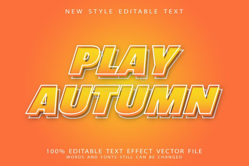 Efect text editabil de toamnă redare 3d conferă stil modern stock illustration