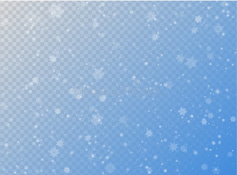 Efecto blanco de las nevadas del vector inconsútil sobre fondo horizontal transparente azul Invierno de la Navidad de la escama d
