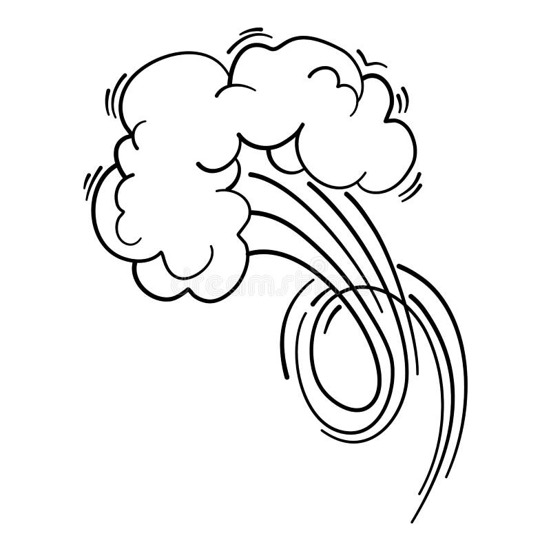  Efecto De Movimiento De Nube De Velocidad. La Historieta De Dibujos Animados Nubes De La Línea De Humos Que Se Mueven Y Chispas Ch Ilustración del Vector