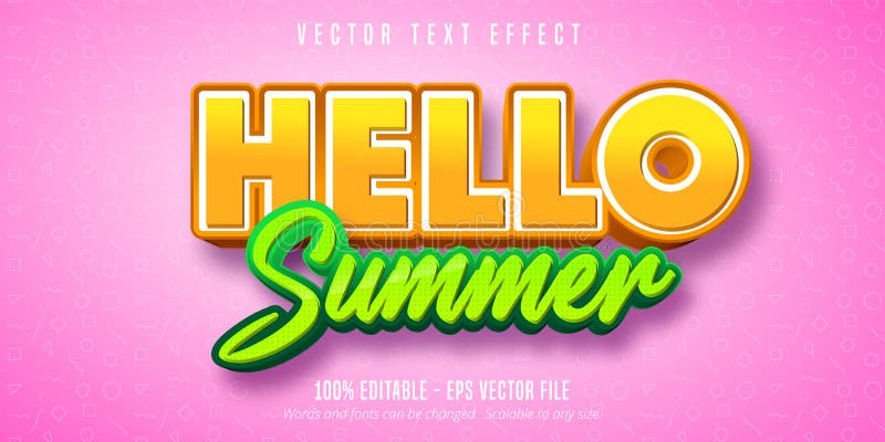 Efecto de texto editable de verano libre illustration