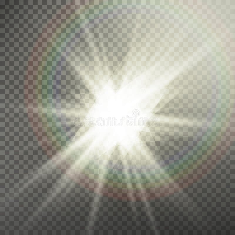 Efecto luminoso de la llamarada especial de la lente de la luz del sol Efecto especial de la flama ligera Aislado en fondo transp libre illustration Efecto luminoso de la llamarada especial de la lente de la luz del sol Efecto especial de la flama ligera Aislado en fondo transp libre illustration