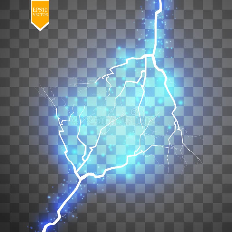 Efecto luminoso especial de la energía de la explosión abstracta azul del choque con la chispa Racimo del relámpago del poder del libre illustration