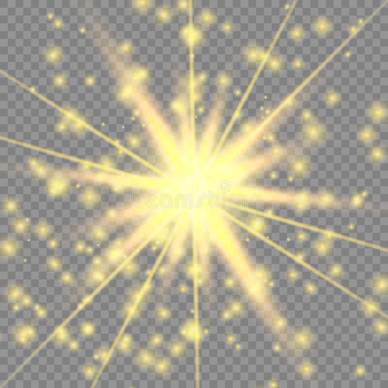 Efecto luminoso que brilla intensamente de oro ilustración del vector Efecto luminoso que brilla intensamente de oro ilustración del vector